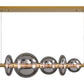 Eurofase Lighting Atomo 74" 9-Light Integrated LED Smoke Glass Shade Gold Linear Chandelier