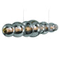 Eurofase Lighting Atomo 74" 9-Light Integrated LED Smoke Glass Shade Gold Linear Chandelier