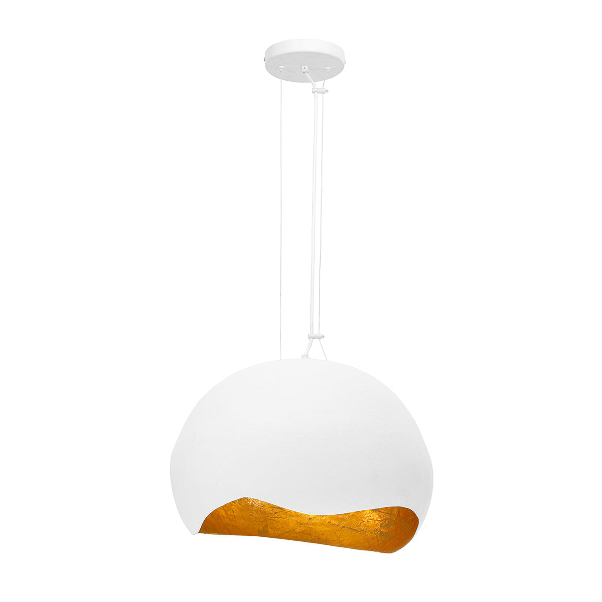 Eurofase Lighting Baleia 18" 2-Light Matte White & Gold Chandelier