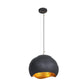 Eurofase Lighting Baleia 18" 2-Light Plaster Black and Gold Foil Iron Pendant Light