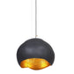 Eurofase Lighting Baleia 18" 2-Light Plaster Black and Gold Foil Iron Pendant Light