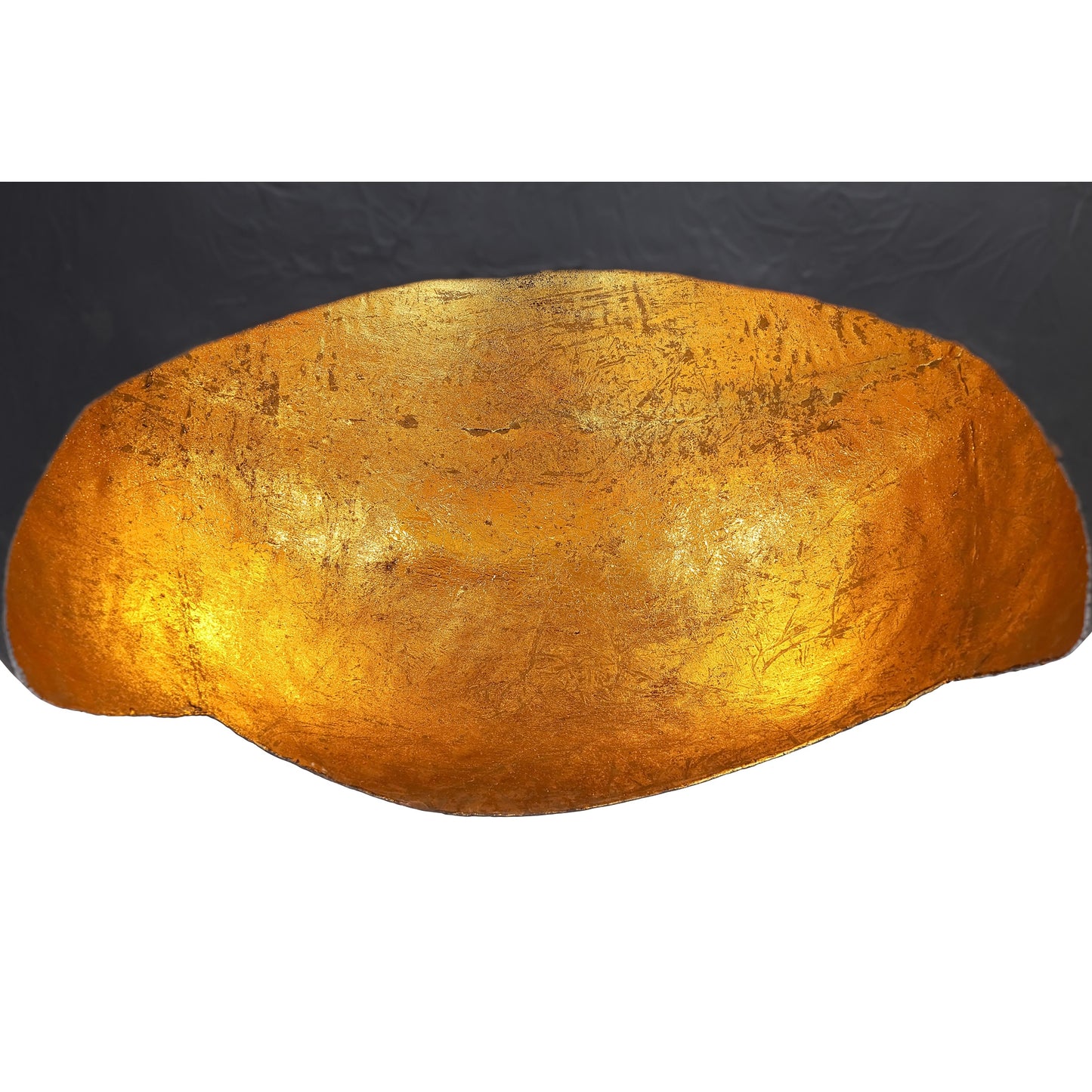 Eurofase Lighting Baleia 18" 2-Light Plaster Black and Gold Foil Iron Pendant Light