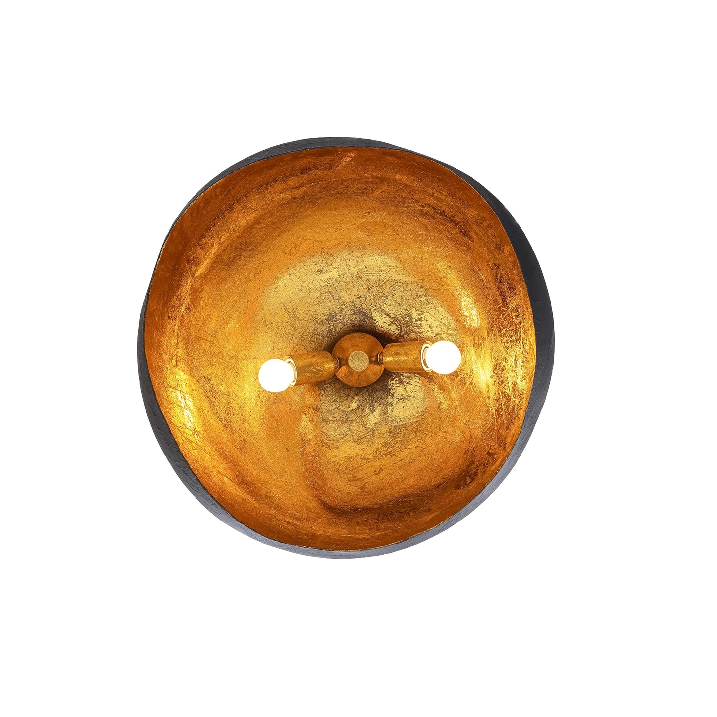 Eurofase Lighting Baleia 18" 2-Light Plaster Black and Gold Foil Iron Pendant Light