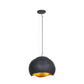 Eurofase Lighting Baleia 18" 2-Light Plaster Black and Gold Foil Iron Pendant Light