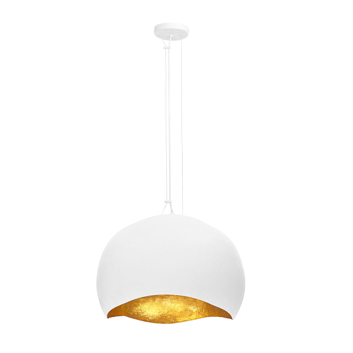 Eurofase Lighting Baleia 24" 3-Light Matte White & Gold Chandelier