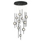 Eurofase Lighting Barletta 24" 10-Light Dimmable Integrated LED Black Round Chandelier With Black Anodized Aluminum Shades