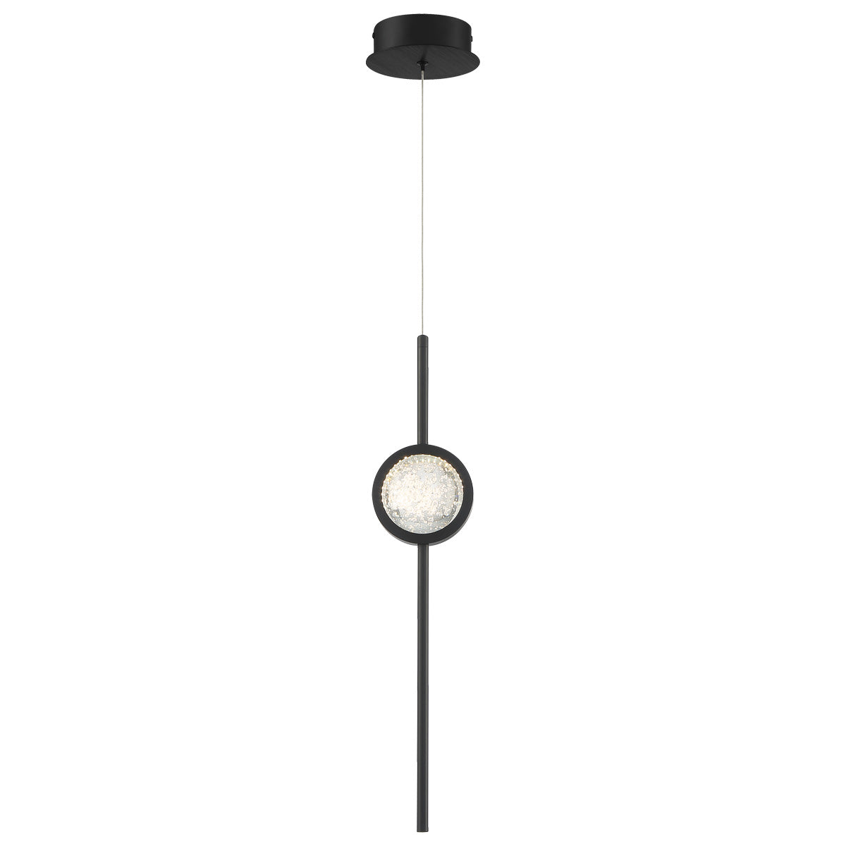 Eurofase Lighting Barletta 24" Dimmable Integrated LED Black Pendant Light With Black Anodized Aluminum Shade