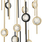 Eurofase Lighting Barletta 32" 16-Light Dimmable Integrated LED Black And Gold Round Chandelier With Black And Gold Anodized Aluminum Shades