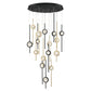 Eurofase Lighting Barletta 32" 16-Light Dimmable Integrated LED Black And Gold Round Chandelier With Black And Gold Anodized Aluminum Shades