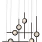 Eurofase Lighting Barletta 32" 6-Light Integrated LED Clear Glass Shade Anodized Black Multi Drop Chandelier