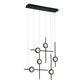 Eurofase Lighting Barletta 32" 6-Light Integrated LED Clear Glass Shade Anodized Black Multi Drop Chandelier