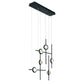 Eurofase Lighting Barletta 32" 6-Light Integrated LED Clear Glass Shade Anodized Black Multi Drop Chandelier