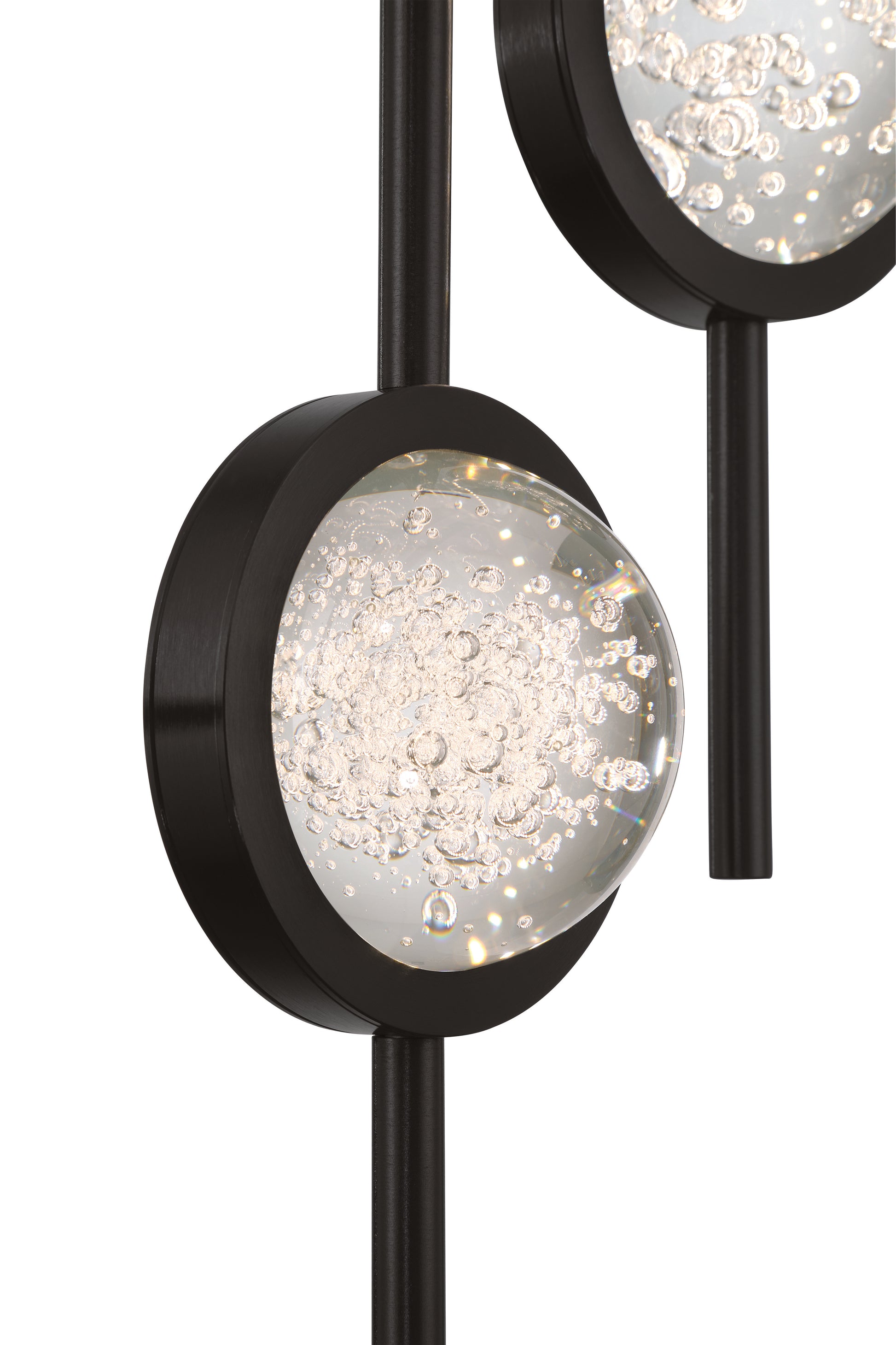 Eurofase Lighting Barletta 32" 6-Light Integrated LED Clear Glass Shade Anodized Black Multi Drop Chandelier