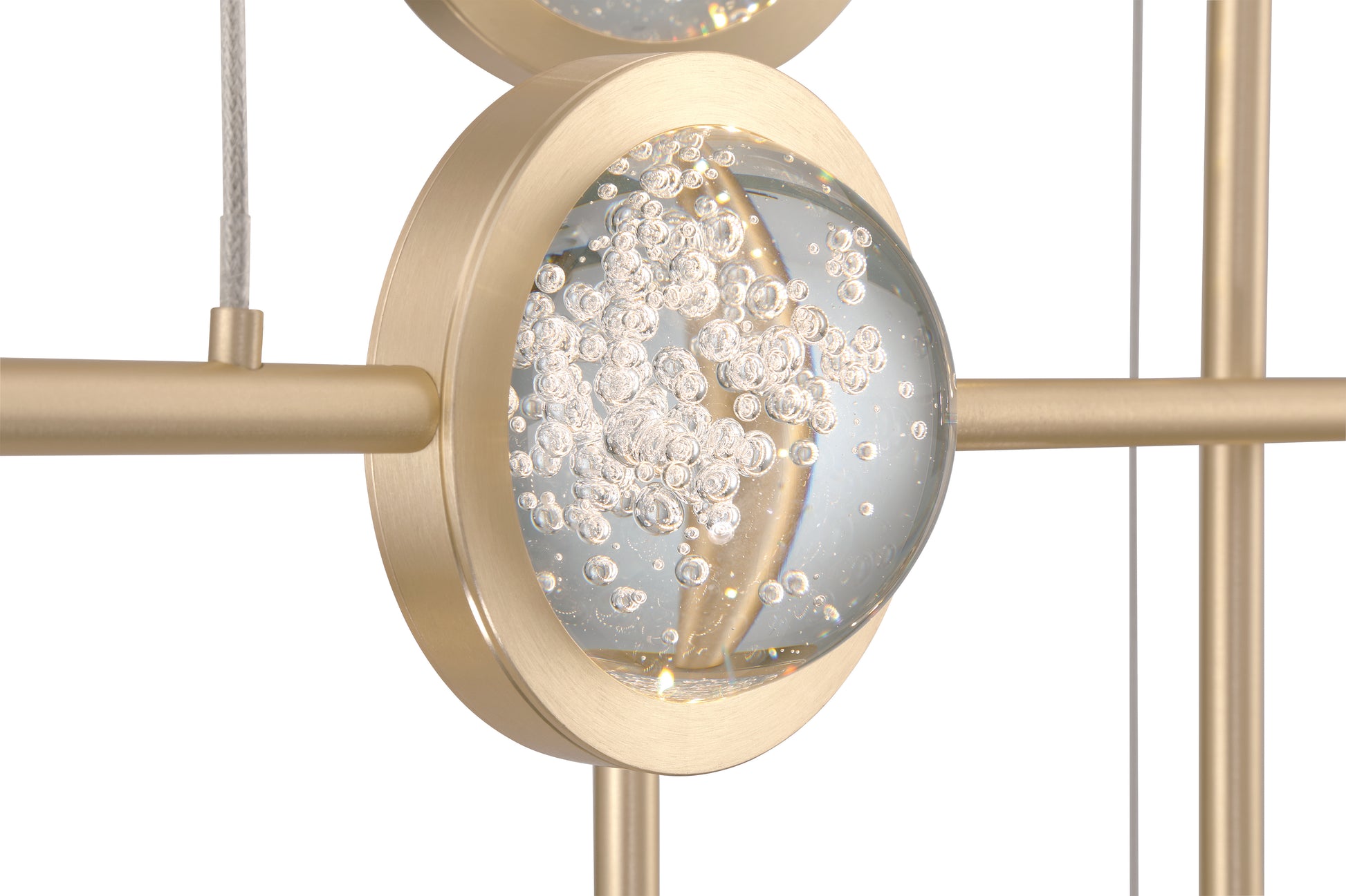 Eurofase Lighting Barletta 32" 6-Light Integrated LED Clear Glass Shade Anodized Gold Multi Drop Chandelier