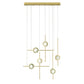 Eurofase Lighting Barletta 32" 6-Light Integrated LED Clear Glass Shade Anodized Gold Multi Drop Chandelier
