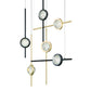 Eurofase Lighting Barletta 32" 6-Light Integrated LED Clear Glass Shade Anodized Gold and Black Multi Drop Chandelier
