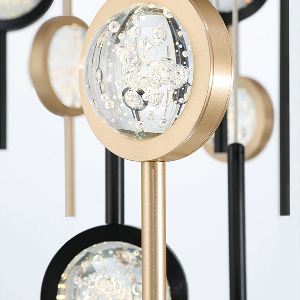 Eurofase Lighting Barletta 40" 26-Light Dimmable Integrated LED Black And Gold Round Chandelier With Black And Gold Anodized Aluminum Shades