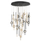 Eurofase Lighting Barletta 40" 26-Light Dimmable Integrated LED Black And Gold Round Chandelier With Black And Gold Anodized Aluminum Shades