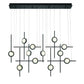 Eurofase Lighting Barletta 53" 12-Light Integrated LED Clear Glass Shade Anodized Black Grand Chandelier