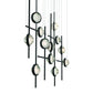 Eurofase Lighting Barletta 53" 12-Light Integrated LED Clear Glass Shade Anodized Black Grand Chandelier