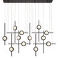 Eurofase Lighting Barletta 53" 12-Light Integrated LED Clear Glass Shade Anodized Black Grand Chandelier