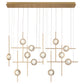 Eurofase Lighting Barletta 53" 12-Light Integrated LED Clear Glass Shade Anodized Gold Grand Chandelier