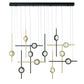 Eurofase Lighting Barletta 53" 12-Light Integrated LED Clear Glass Shade Anodized Gold and Black Grand Chandelier