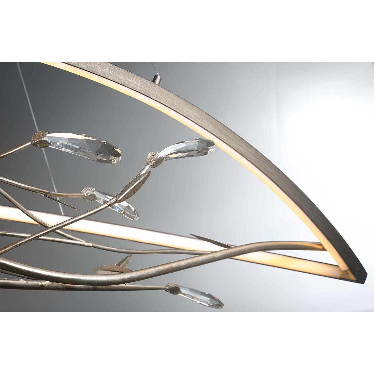 Eurofase Lighting Basilica 47" Dimmable Integrated LED Metal Bronze Chandelier With Bronze Metal Branch Accents