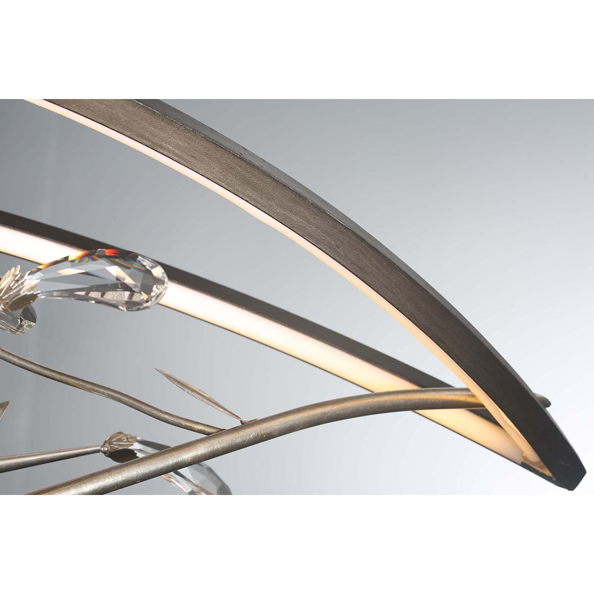 Eurofase Lighting Basilica 47" Dimmable Integrated LED Metal Bronze Chandelier With Bronze Metal Branch Accents