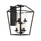 Eurofase Lighting Bastille 13" 6-Light Dimmable Incandescent Black Outdoor Wall Sconce With Glass Shades