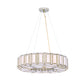 Eurofase Lighting Belmont 28" 8-Light Antique Brass Chandelier With Glass Shades