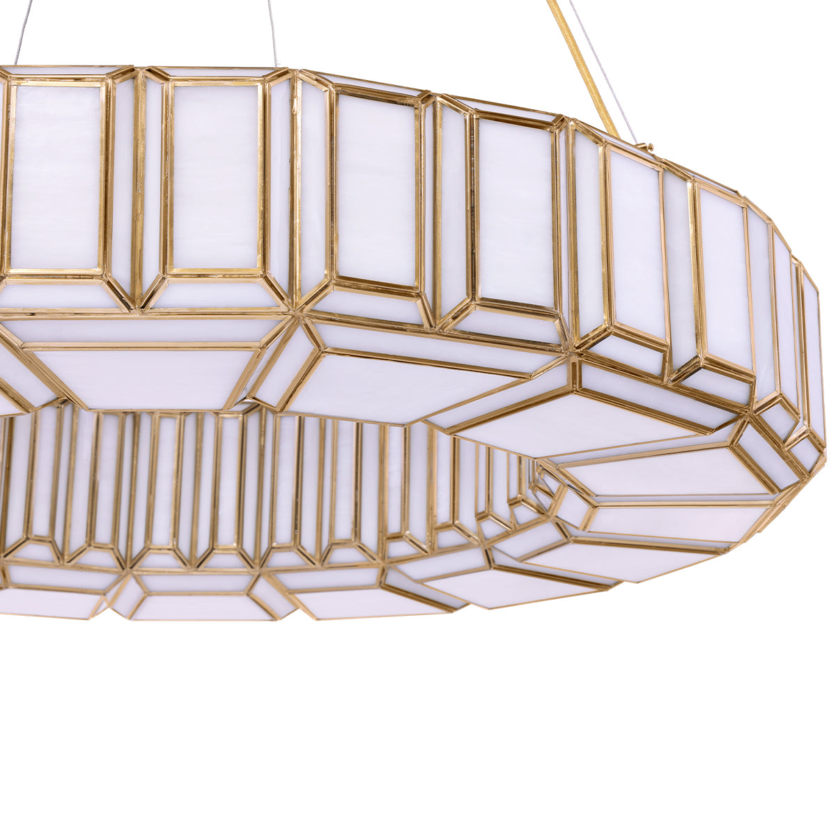 Eurofase Lighting Belmont 37" 12-Light Antique Brass Chandelier With Glass Shades