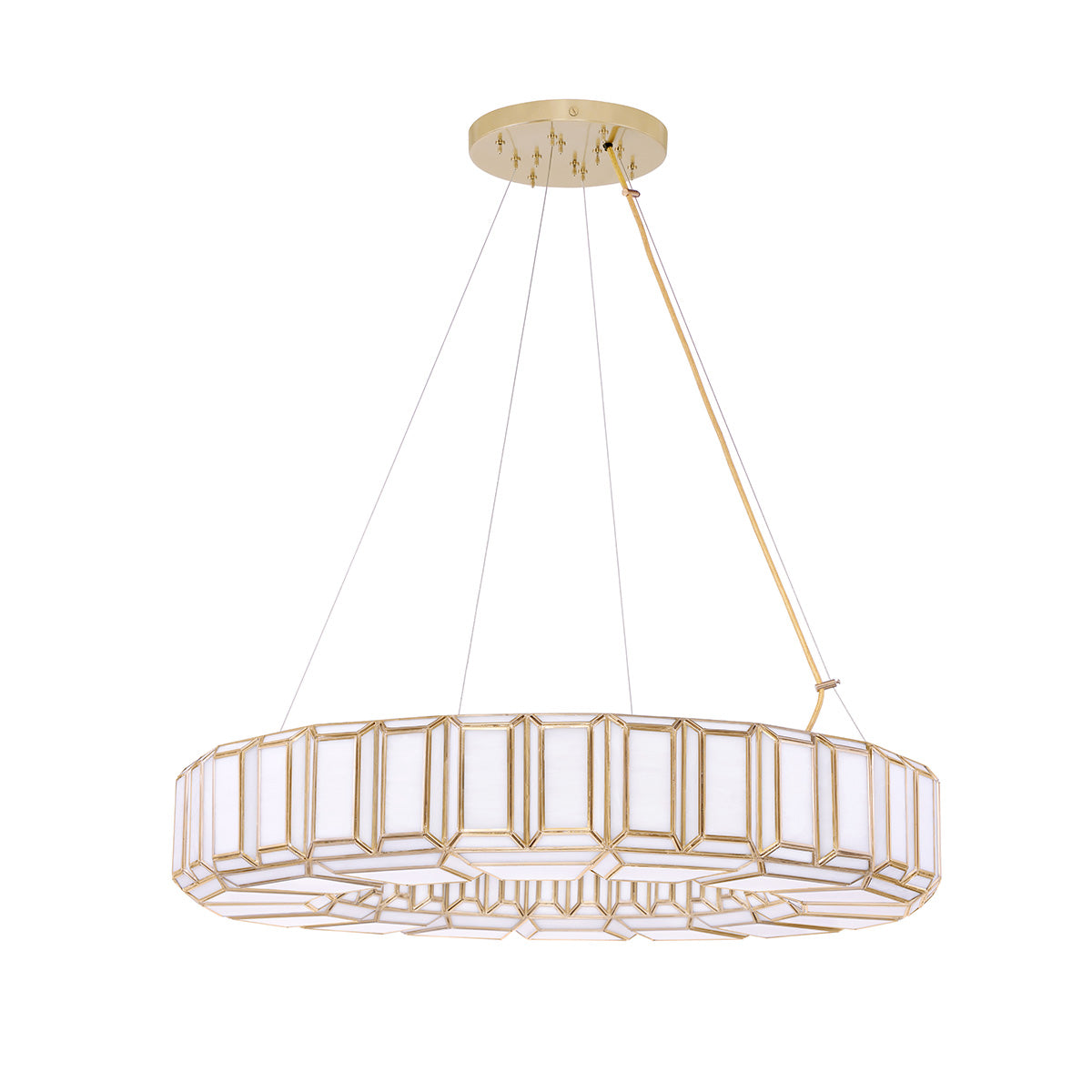 Eurofase Lighting Belmont 37" 12-Light Antique Brass Chandelier With Glass Shades