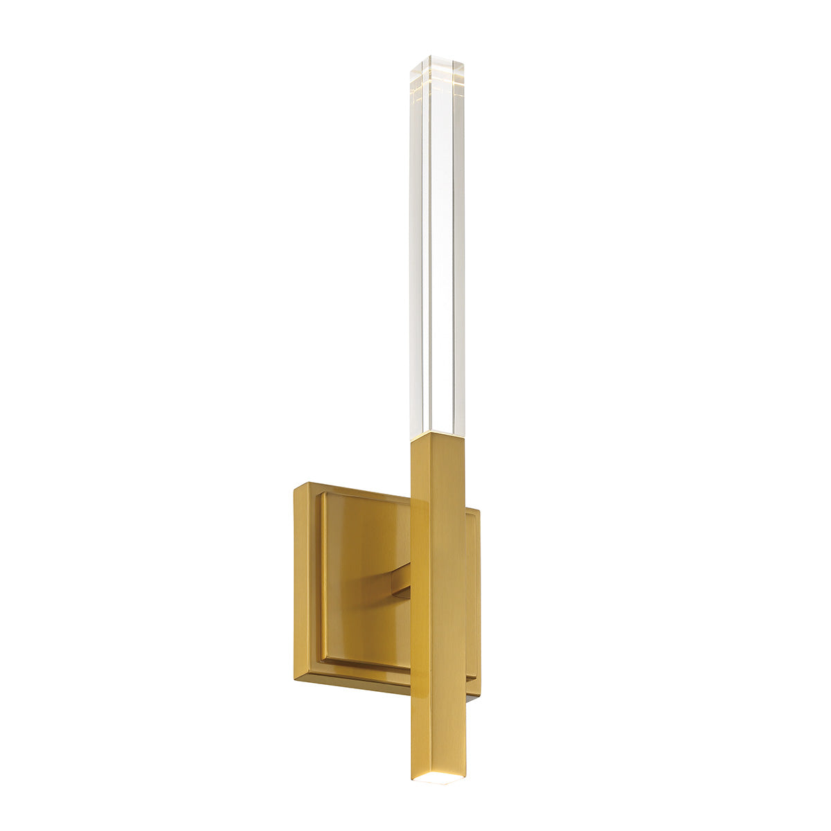 Eurofase Lighting Benicio 18" 1-Light Dimmable Integrated LED Matte Gold Wall Sconce With Clear Glass Shades