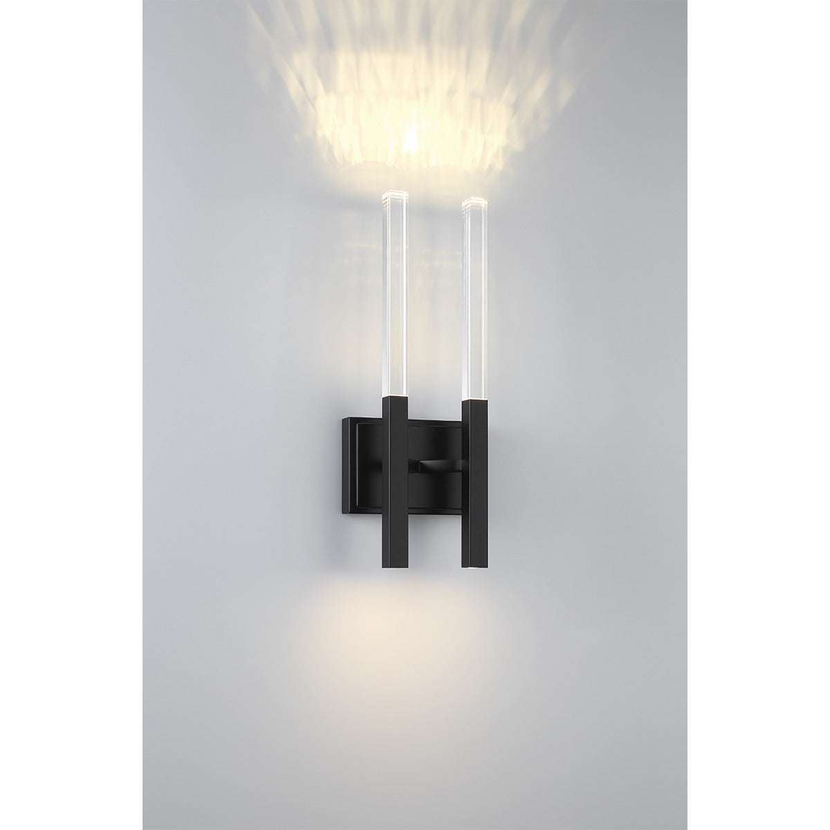 Eurofase Lighting Benicio 18" 2-Light Dimmable Integrated LED Matte Black Wall Sconce With Clear Glass Shades