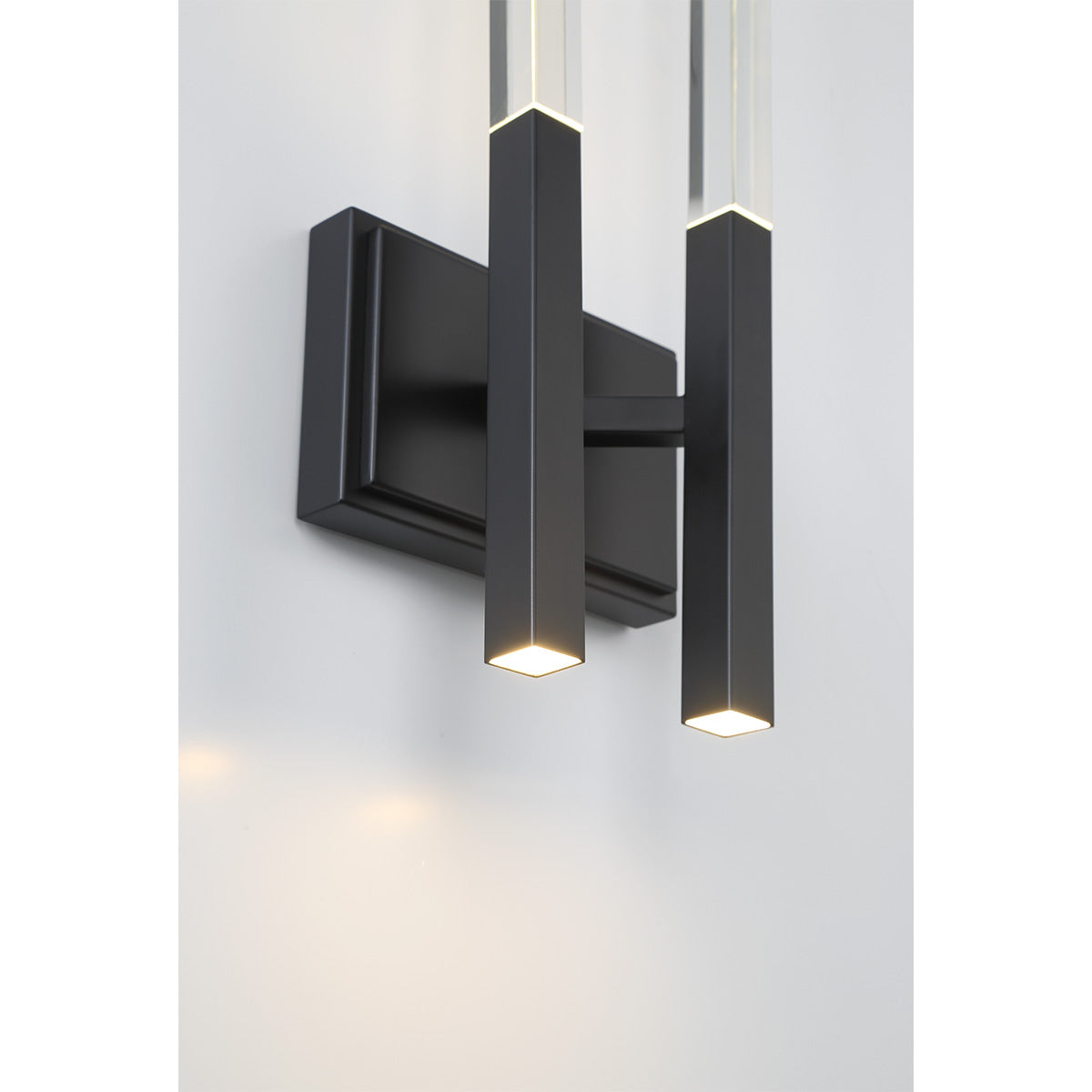 Eurofase Lighting Benicio 18" 2-Light Dimmable Integrated LED Matte Black Wall Sconce With Clear Glass Shades