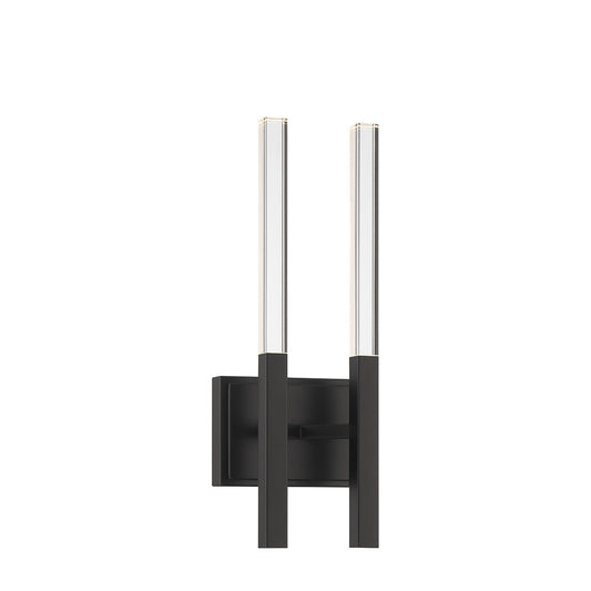 Eurofase Lighting Benicio 18" 2-Light Dimmable Integrated LED Matte Black Wall Sconce With Clear Glass Shades