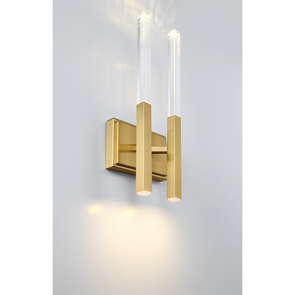 Eurofase Lighting Benicio 18" 2-Light Dimmable Integrated LED Matte Gold Wall Sconce With Clear Glass Shades