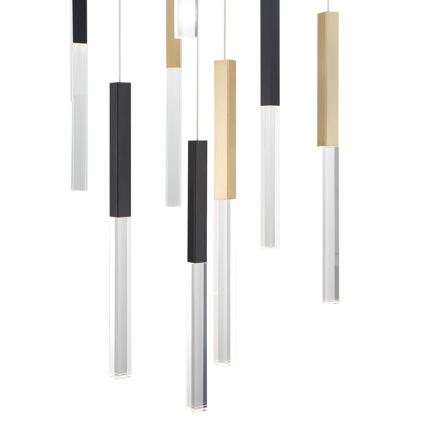 Eurofase Lighting Benicio 22" 11-Light Dimmable Integrated LED Gold-Black Mix Round Chandelier With Clear Glass Shades
