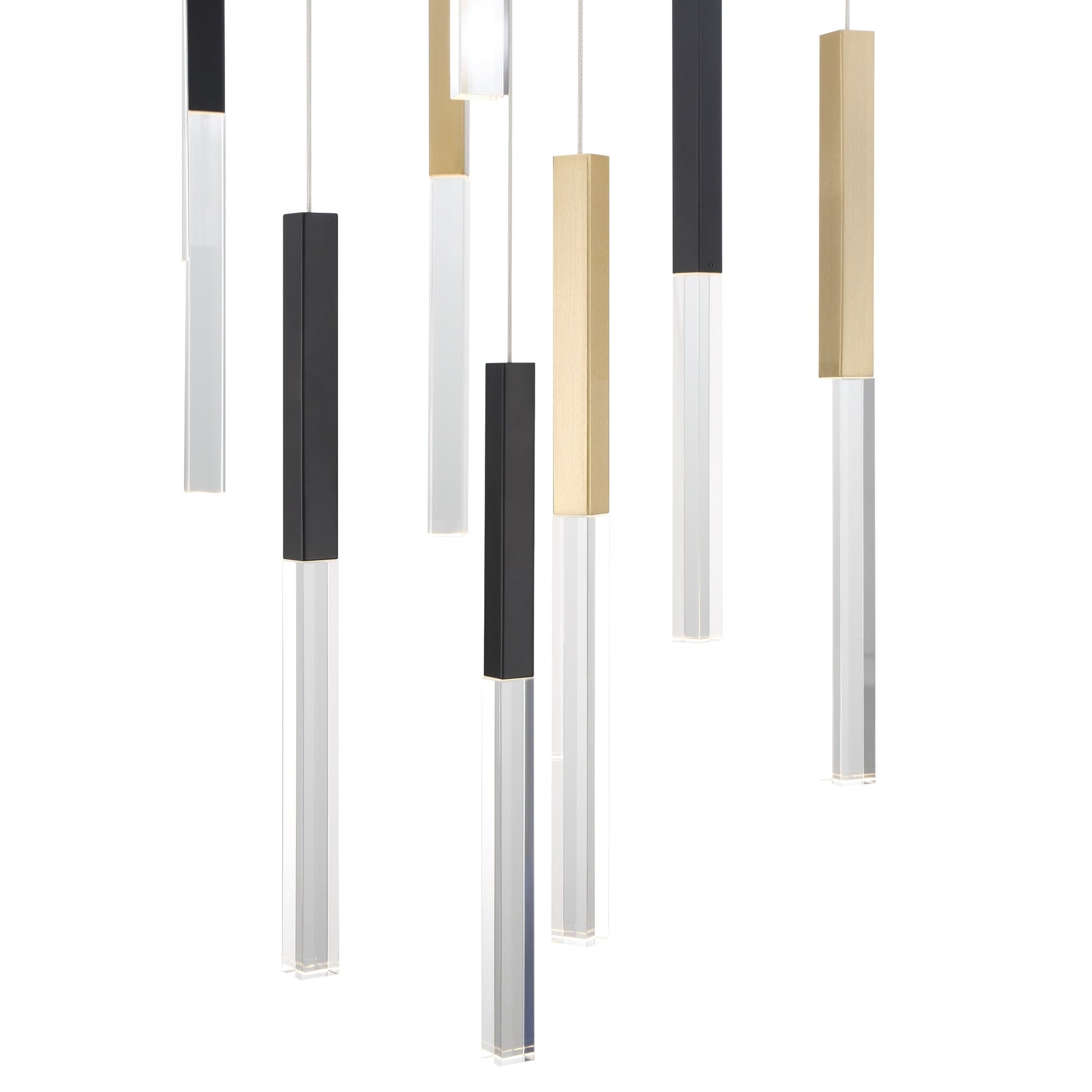 Eurofase Lighting Benicio 22" 11-Light Dimmable Integrated LED Gold-Black Mix Round Chandelier With Clear Glass Shades