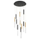 Eurofase Lighting Benicio 22" 11-Light Dimmable Integrated LED Gold-Black Mix Round Chandelier With Clear Glass Shades