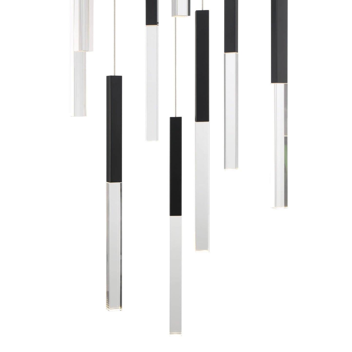 Eurofase Lighting Benicio 22" 11-Light Dimmable Integrated LED Matte Black Round Chandelier With Clear Glass Shades