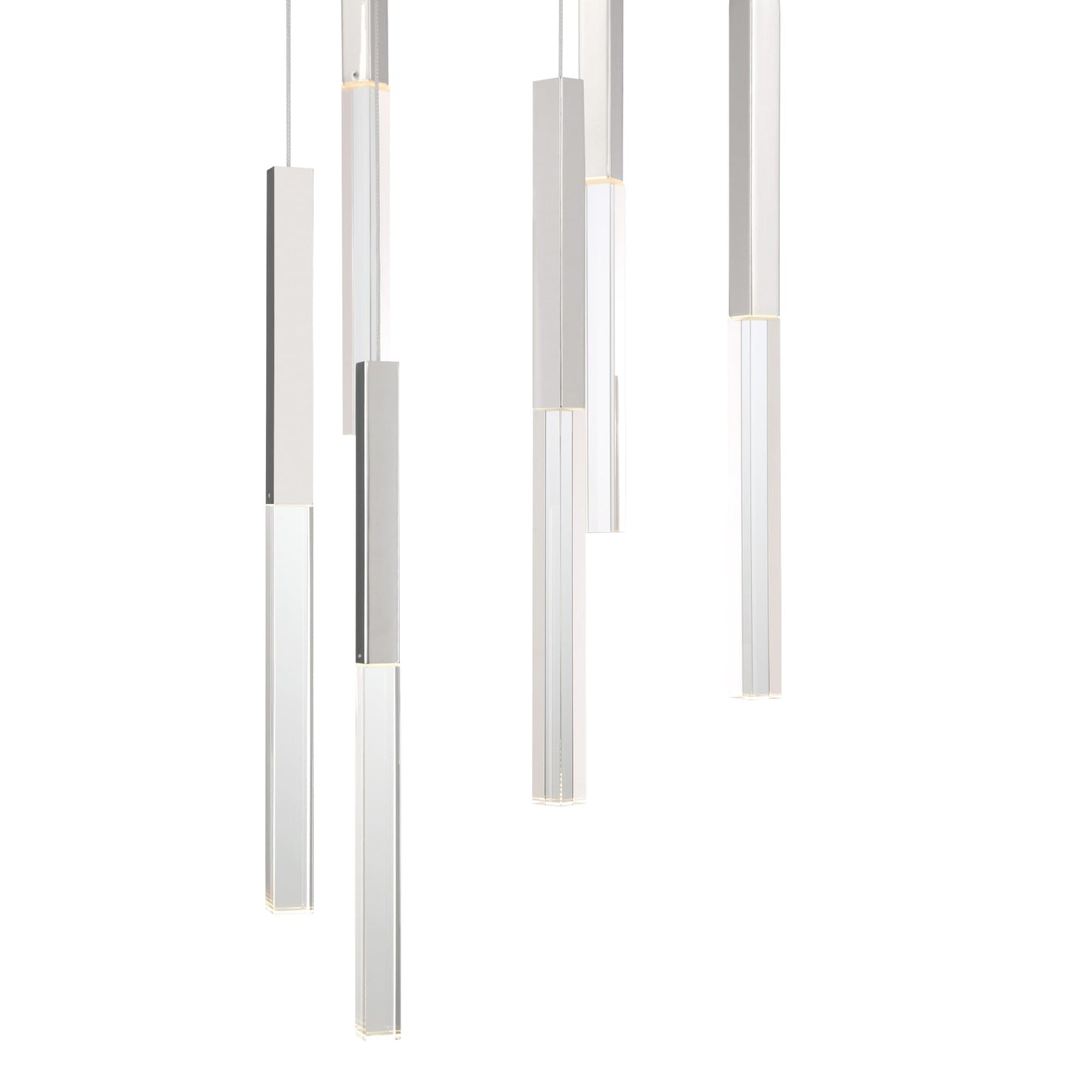 Eurofase Lighting Benicio 22" 11-Light Dimmable Integrated LED Polished Nickel Round Chandelier With Clear Glass Shades