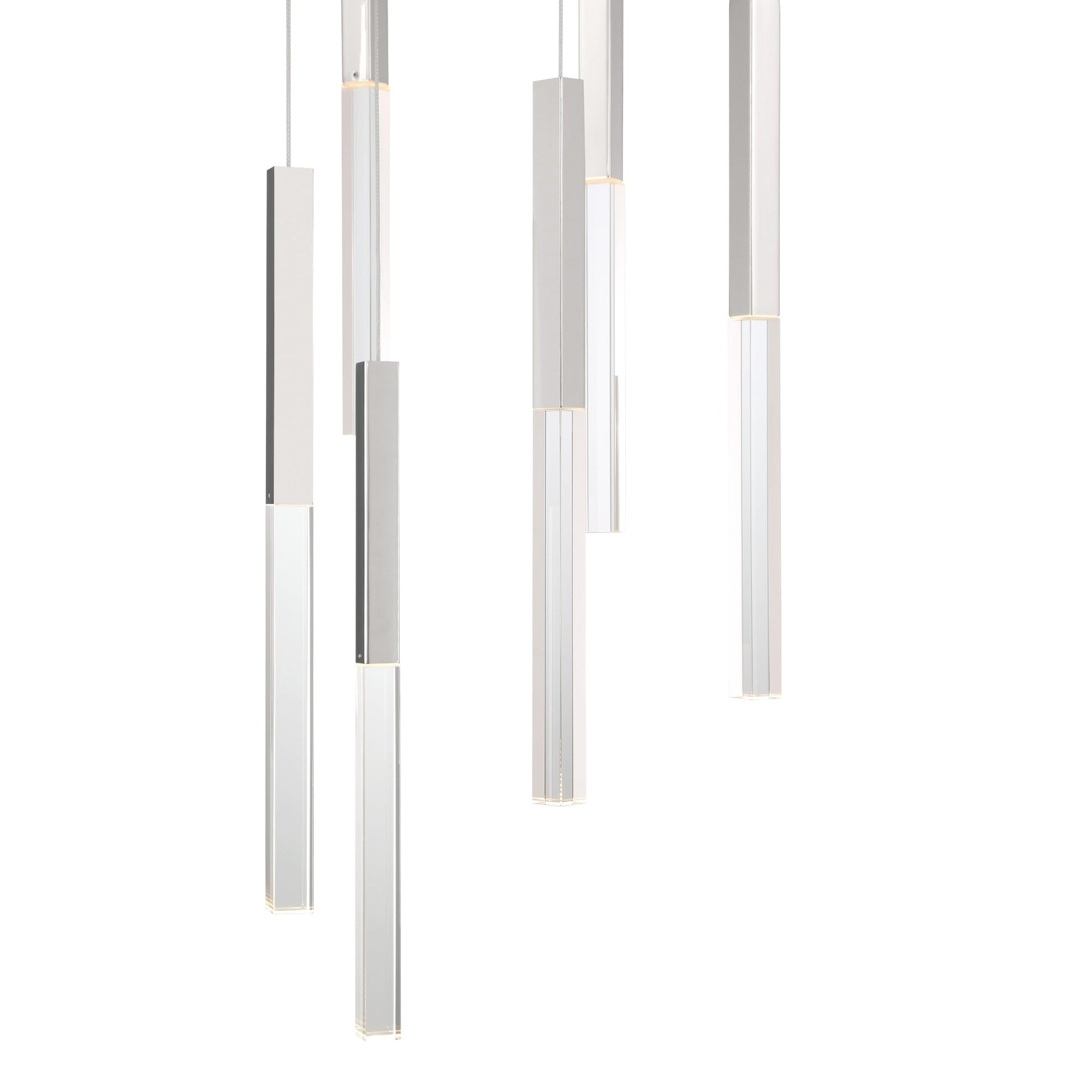 Eurofase Lighting Benicio 22" 11-Light Dimmable Integrated LED Polished Nickel Round Chandelier With Clear Glass Shades