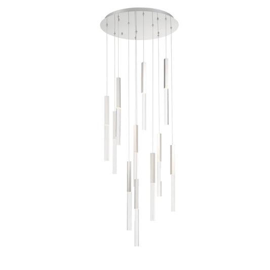 Eurofase Lighting Benicio 22" 11-Light Dimmable Integrated LED Polished Nickel Round Chandelier With Clear Glass Shades
