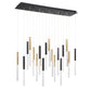 Eurofase Lighting Benicio 42" 18-Light Dimmable Integrated LED Gold-Black Mix Linear Chandelier With Clear Glass Shades