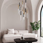 Eurofase Lighting Benicio 42" 18-Light Dimmable Integrated LED Gold-Black Mix Linear Chandelier With Clear Glass Shades
