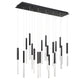 Eurofase Lighting Benicio 42" 18-Light Dimmable Integrated LED Matte Black Linear Chandelier With Clear Glass Shades