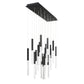 Eurofase Lighting Benicio 42" 18-Light Dimmable Integrated LED Matte Black Linear Chandelier With Clear Glass Shades
