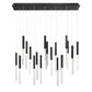 Eurofase Lighting Benicio 42" 18-Light Dimmable Integrated LED Matte Black Linear Chandelier With Clear Glass Shades